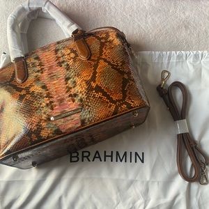 NWT Brahmin Duxbury Satchel in Mahogany Cassaway
